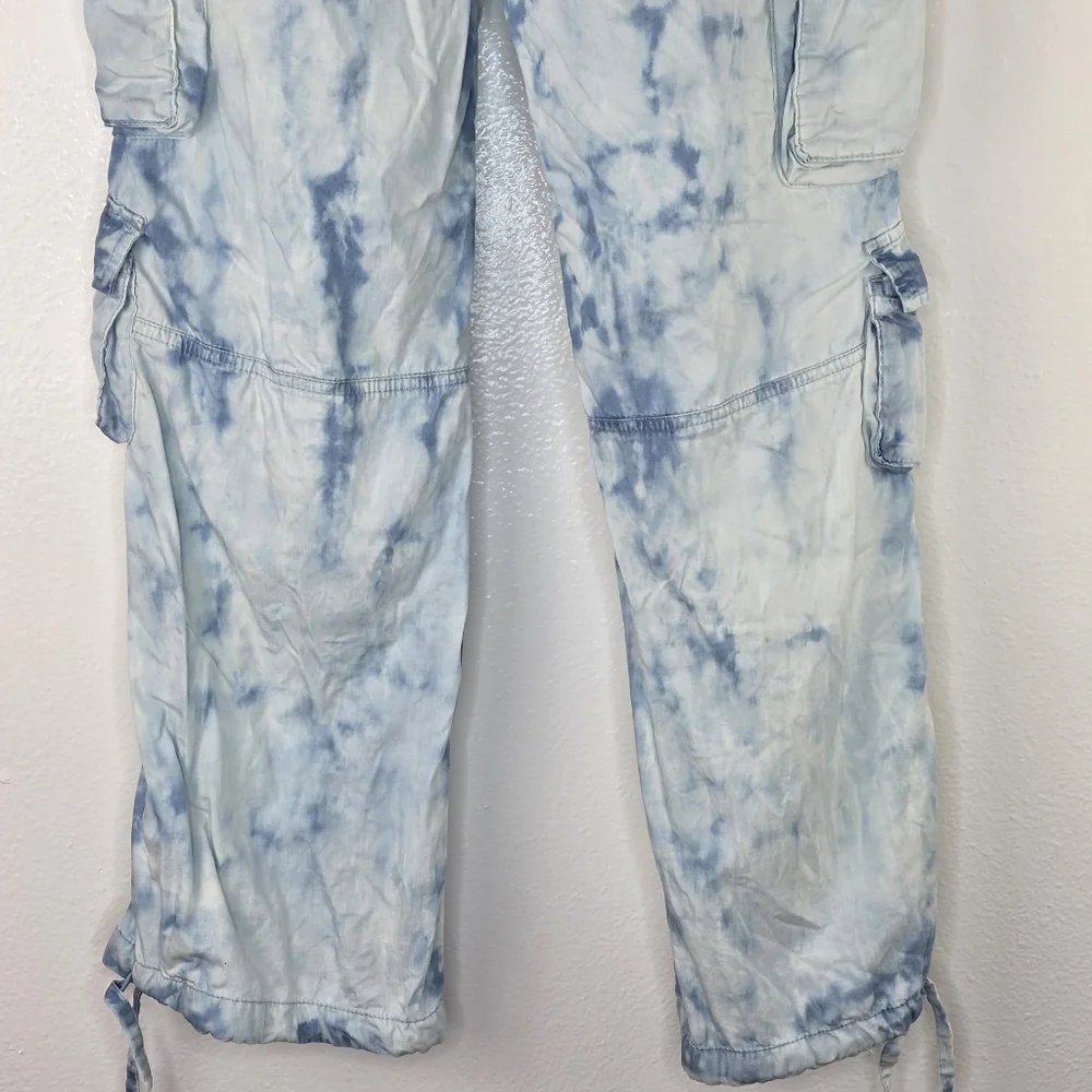 NWT The Nu Vintage Light Blue Tie Dye Cargo Pants Size Medium